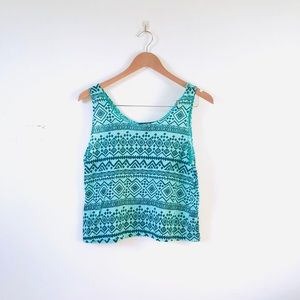 NEW Forever 21 Tribal Sleeveless Crop Top